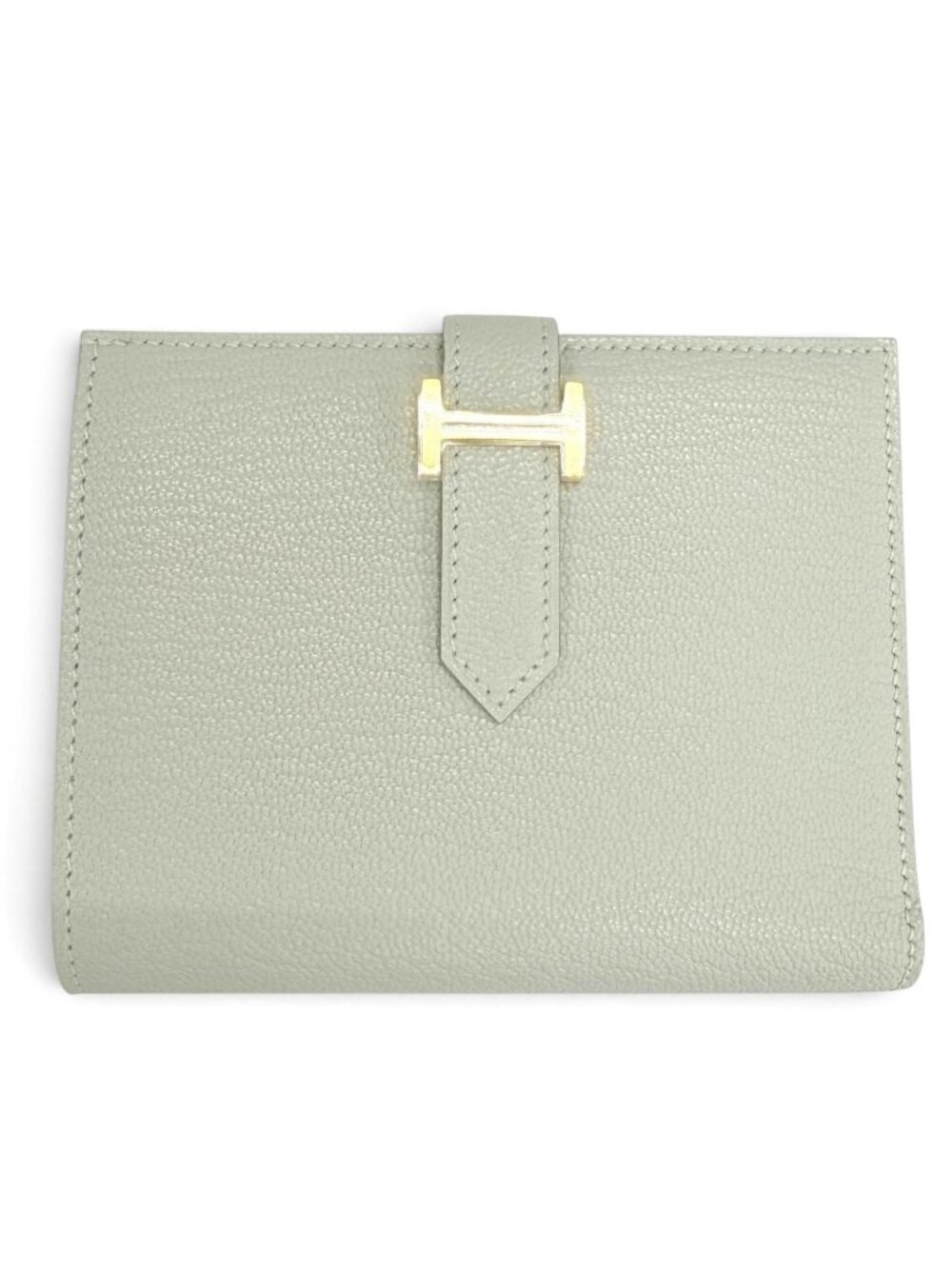 Hermes Bearn Compact Chevre Mysore Grineve Gold Wallet